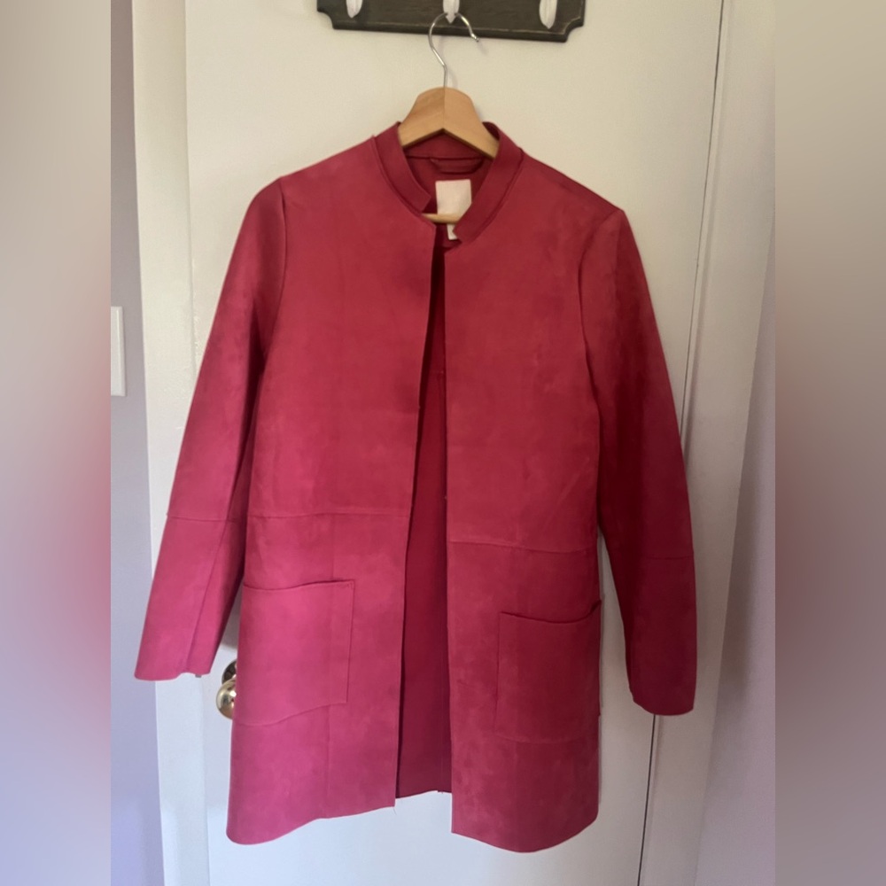 H&M fuchsia suede jaket